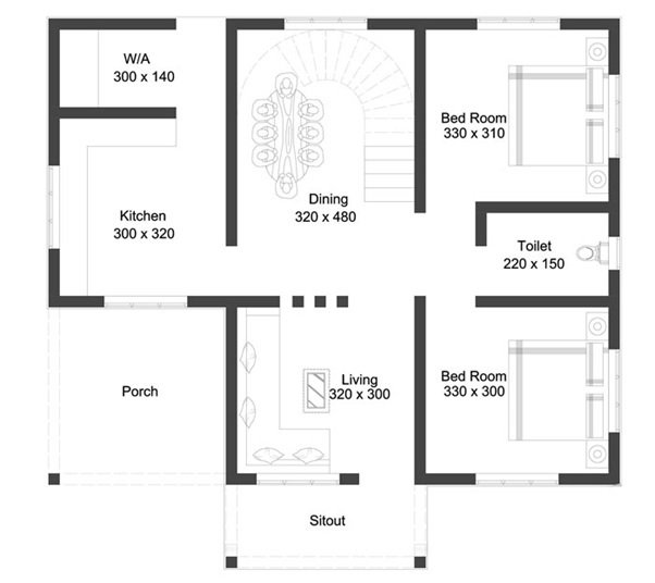 Inspirasi Denah Rumah Minimalis 2 Kamar Tidur