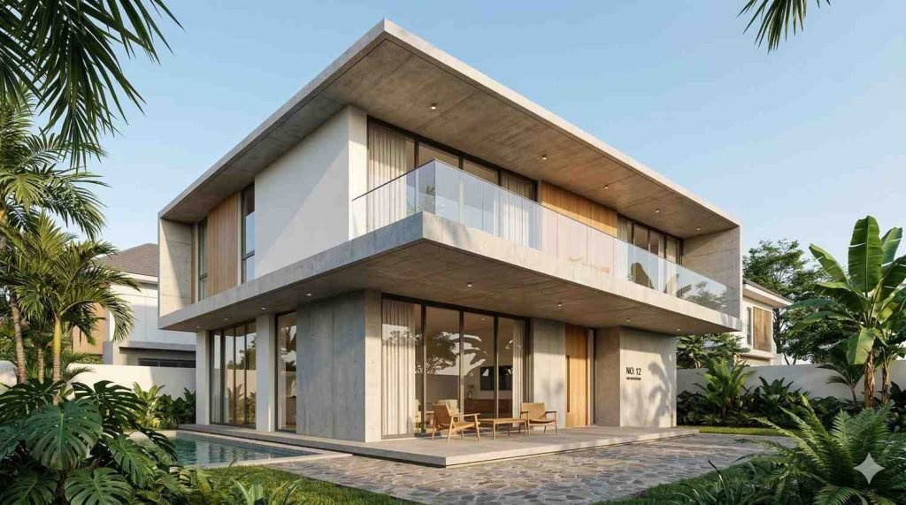 model dak teras rumah overstek lebar