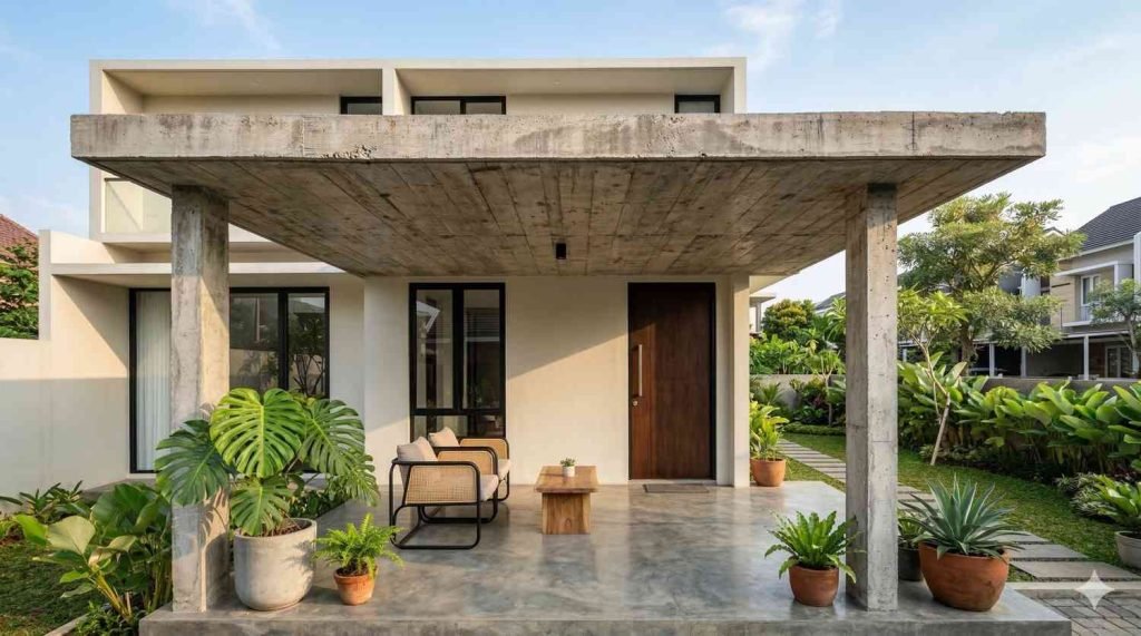 dak teras rumah industrial unfinished