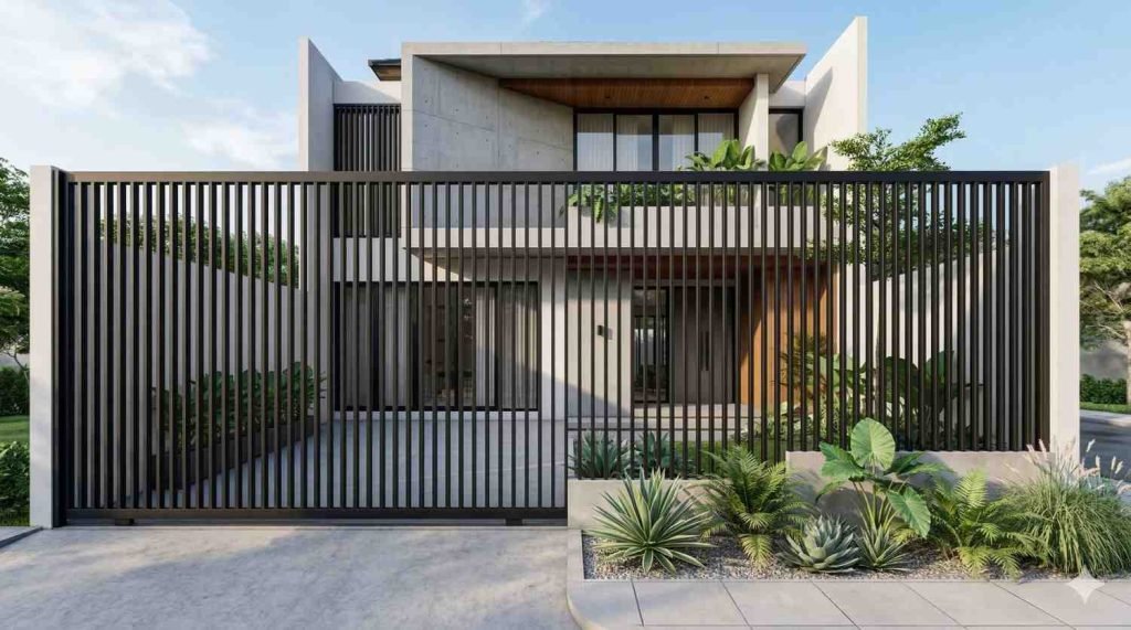 model pagar besi hollow vertikal