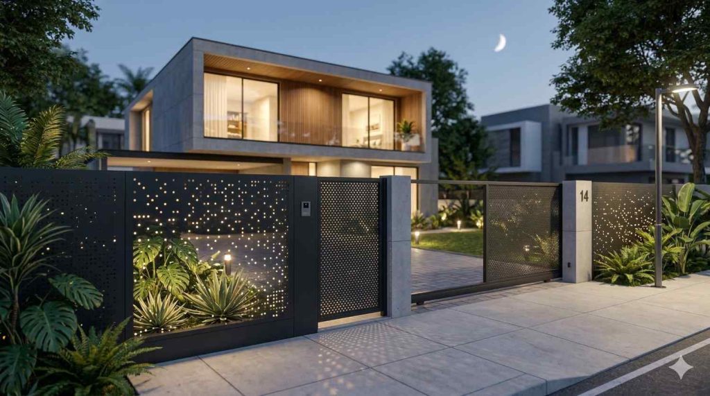 model pagar besi perforated