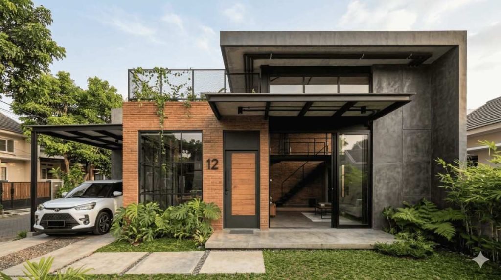 gaya rumah industrial minimalis
