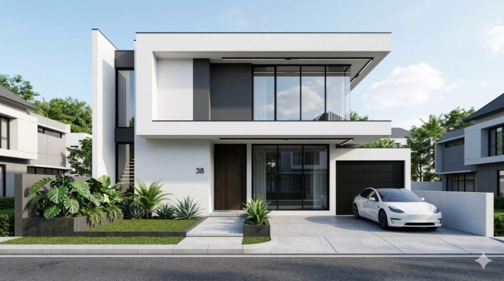 model rumah minimalis modern monokrom