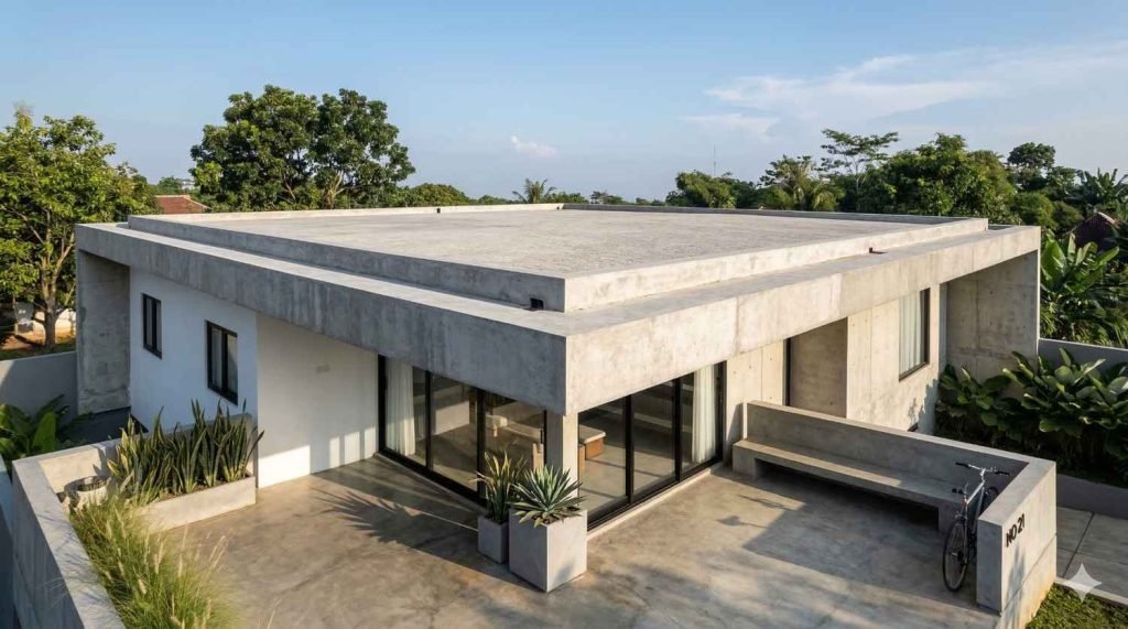 model dak teras rumah dari beton